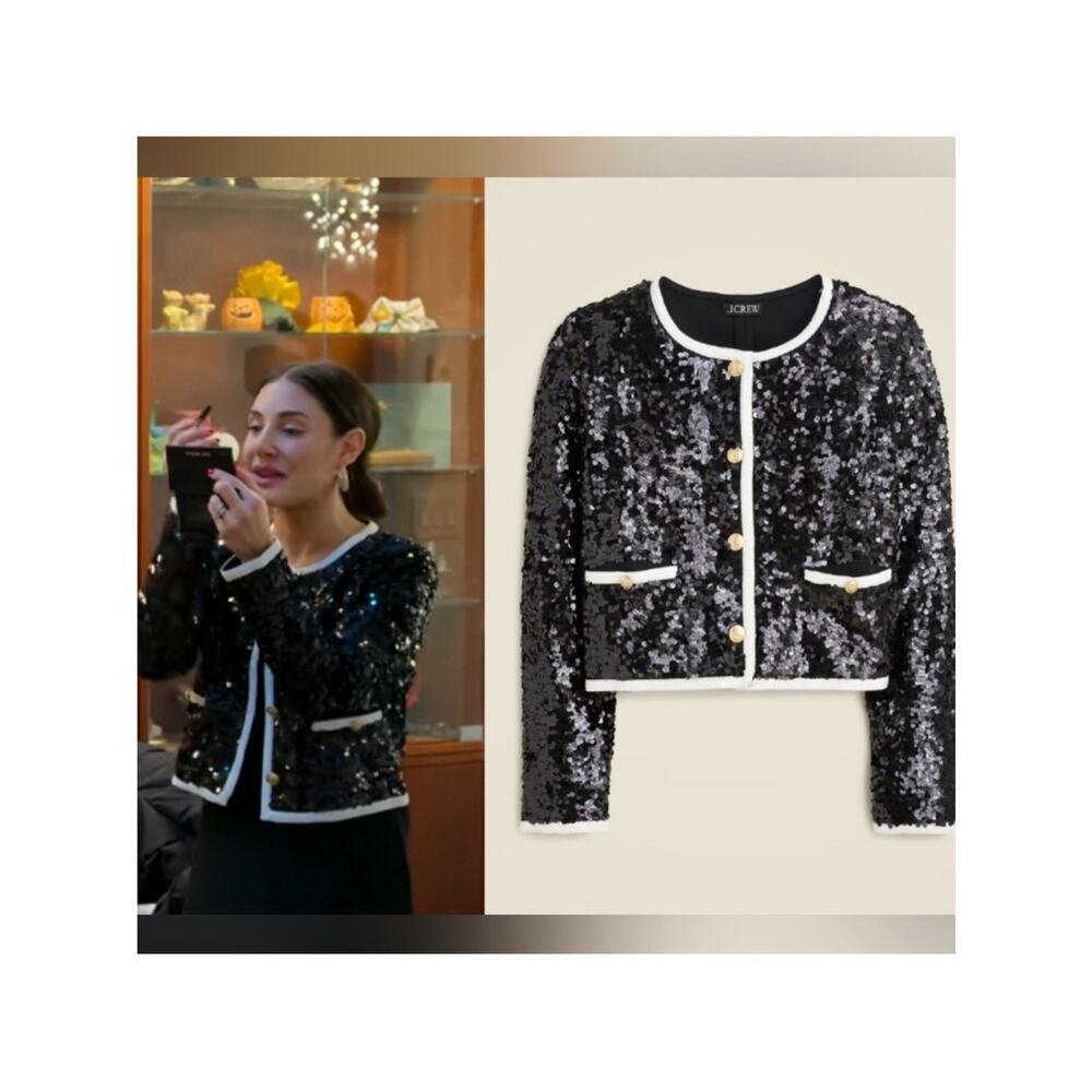 J.Crew Mariner jersey lady jacket with sequins